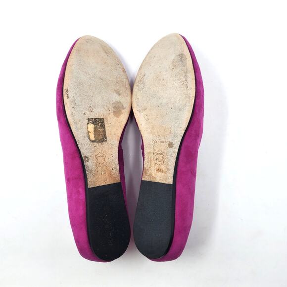 Tory Burch Eleanor Loafers Ballet Flats Fuchsia Pink Suede Leather Size US 7 - Picture 8 of 11